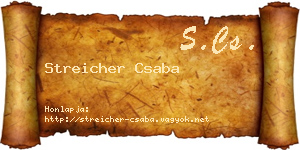 Streicher Csaba névjegykártya