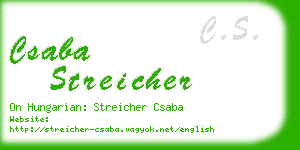csaba streicher business card